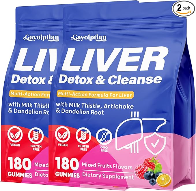Liver Detox Cleanse &amp Repair 2000mg Milk Thistle Liver Detox Herbal Liver Support Supplement with Beetroot Dandelion Root Turmeric Glutathione for Gut Health Metabolism Energy 2P