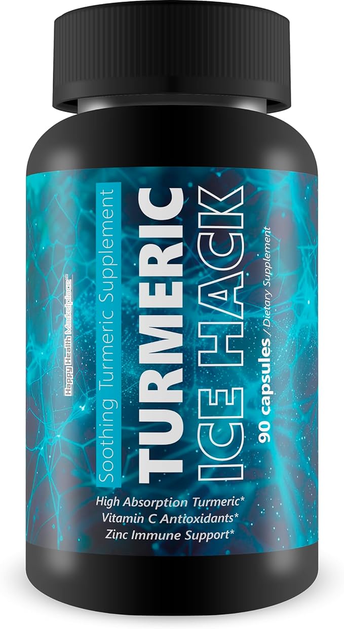 Turmeric Ice Hack Pills - Soothing Nervous System Support - Immune System Supplement - Swelling Support Supplement - Nerve Health Supplements - Magnesium Turmeric Vitamin D Relief Factor for Nerves