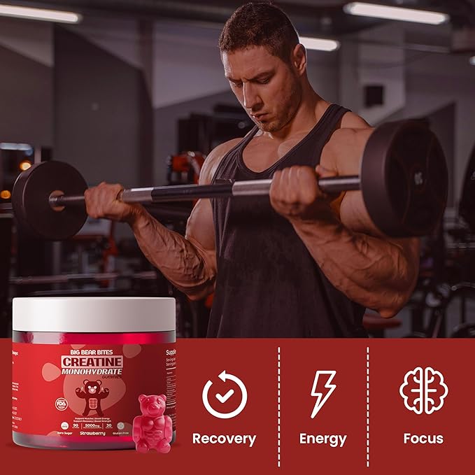 Creatine Monohydrate Gummies Bundle – Strawberry &amp Watermelon | 5000mg Per Serving | Sugar-Free Gluten-Free &amp Halal | 180 Gummies Total (2 x 90 Count) | Pre Workout &amp Muscle Support
