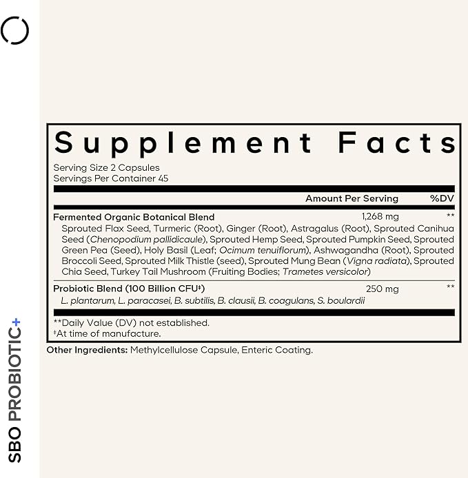 Codeage SBO Probiotics 100 Billion CFUs Per Serving Multi Strain Soil Based Organisms Blend and Organic Fermented Botanical Blend Shelf-Stable - 2 Pack