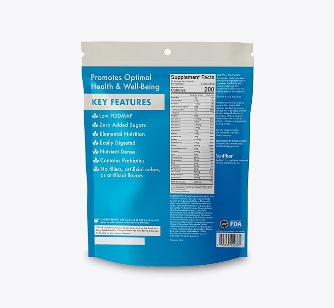 Elemental Nutrition Super Food Formula - Nutrient Dense - Prebiotic - Zero Added Sugar - Easily Digestible - Delicious Flavors - Superfood - No Artificial Colors (25 Servings Vanilla)