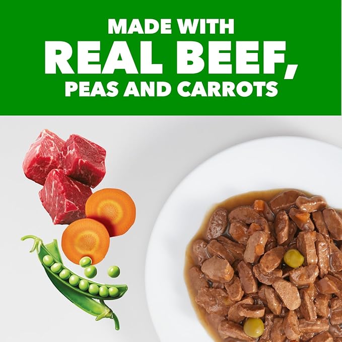 IAMS Proactive Health Adult Wet Dog Food Beef Peas and Carrots Recipe 3.5 oz. Pouch (16 Count Pack of 1)