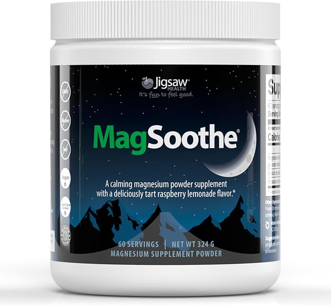 Jigsaw Health Magnesium Bundle | MagSRT 240 Tablets and MagSoothe (Raspberry Lemonade) 60 Servings (Jar)