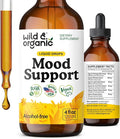 Wild &amp Organic Mood Support Supplement - Natural Liquid Drops for Positive Energy - Calm Mind Supplement for Women and Men - Non-Alcohol Ashwagandha &amp Rhodiola Rosea Root Tincture for Good Moo