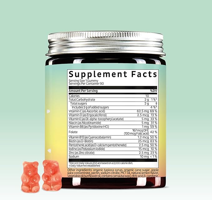 Bears with Benefits Immune Support Gummies – Vitamin C D B6 &amp B12 – Daily Immune Boost – Vegan Naturally Flavored (60 Gummies)