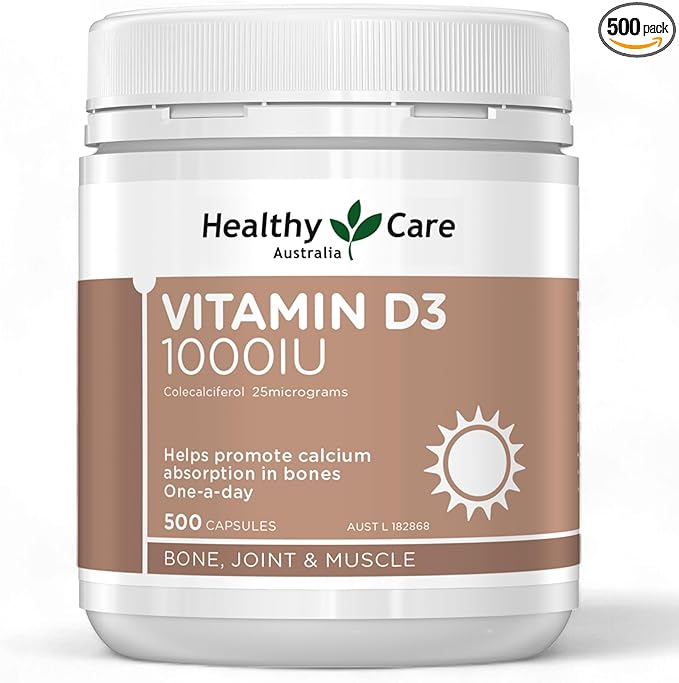 Healthy Care Vitamin D3 1000IU 500 Capsules