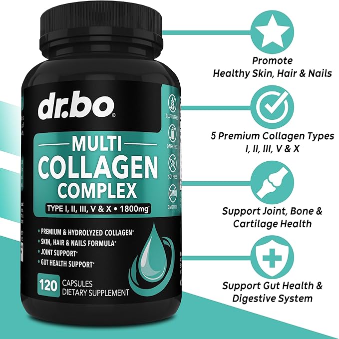 Multi Collagen Peptides &amp ACV Gummies - Type I II III V &amp X Multi Collagen for Women &amp Men Complex Capsules for Skin Hair &amp Nails - ACV Apple Cider Vinegar Gummies to Detox Clean