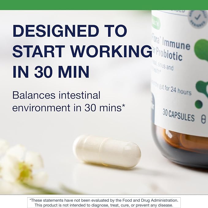 Metagenics UltraFlora Immune Booster Probiotic - Shelf-Stable Probiotic for Daily Immune Support* - Supports Healthy Nasal Sinus &amp Respiratory Function* - 30 Count