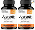 Quercetin 500mg Vegetarian Capsules 240 Count | 1000mg Per Serving of 2 Capsules | Immune Support Supplements For Respiratory Cellular Health &amp Seasonal Allergies | Quercitin for Men &amp Women