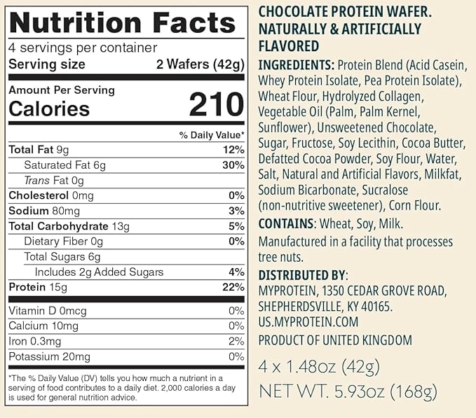 Myprotein Protein Bars Crispy Protein Wafers 15g High Protein Snacks Box of 10 Chocolate Raspberry Wafers Packs Milk &amp Whey Protein Isolate Light &amp Crunchy