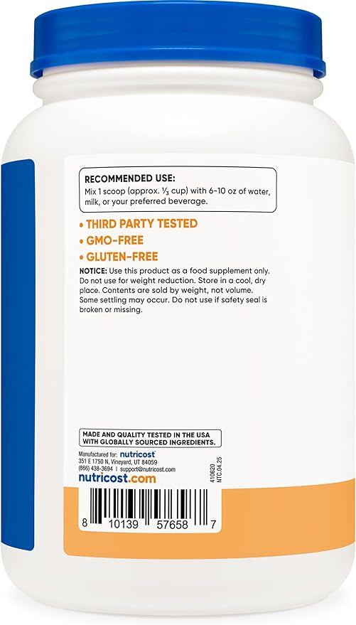 Nutricost Whey Protein Isolate 2 LB Churro Flavored - GMO-Free Gluten-Free