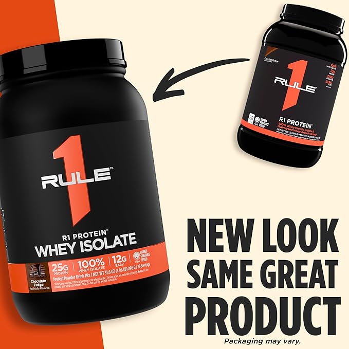 Rule 1 R1 Protein Whey Isolate - with 25g Protein &amp 6g BCAA Exclusively from Isolated &amp Hydrolyzed Sources for Workout Recovery (5 Pounds* Milk Chocolate)