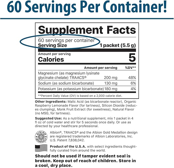 Jigsaw Health MagSoothe | Fast-Acting Calming Magnesium Glycinate Powder Supplement | Raspberry Lemonade Flavor | 60 Servings (Packets)