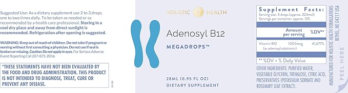 Holistic Health Adenosyl B12 MegaDrops™ 28ML (.95 FL oz)