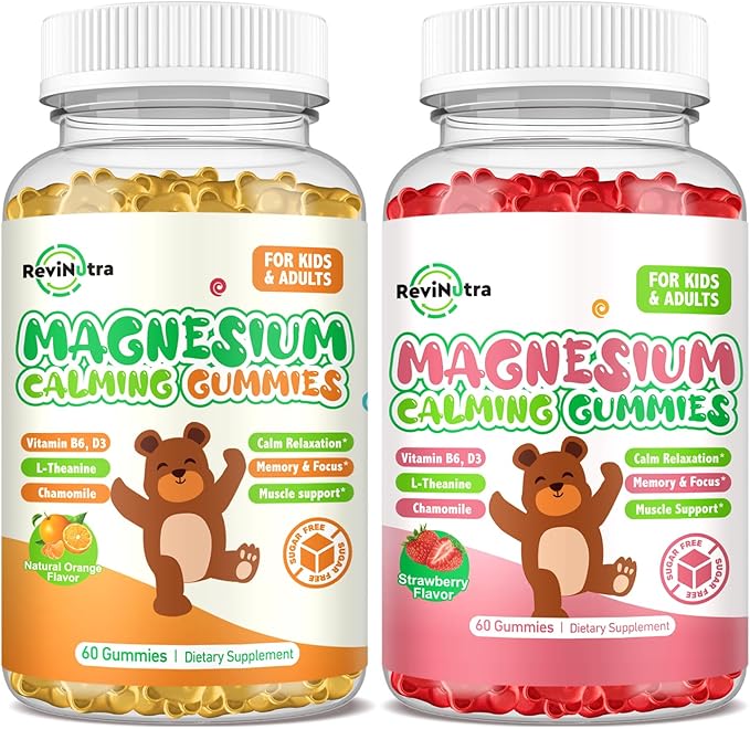 2 Pack Magnesium Gummies for Kids &amp Adults- Magnesium Glycinate