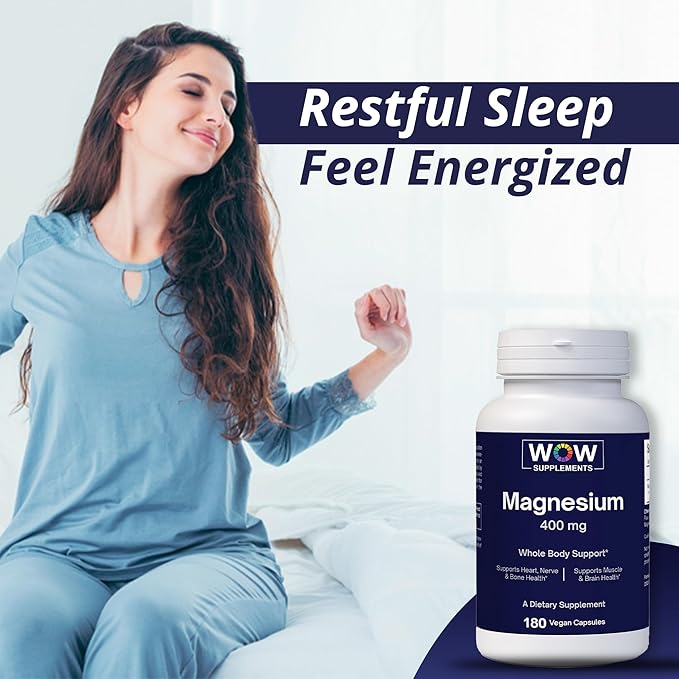 WOW Supplements Magnesium 400 mg Complex - Supplement for Men and Women - Citrate Aspartate &amp Magnesium Oxide 400mg - 180 Capsules
