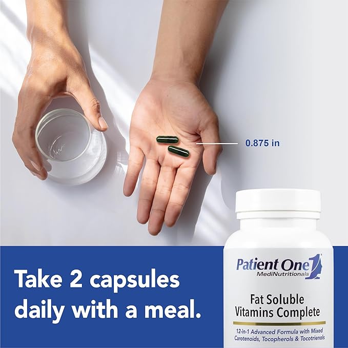 Patient One Fat Soluble Vitamins Complete | Supplement to Support Whole-Body Wellness* | with Vitamins A D E K Carotenoids and More | 60 Capsules