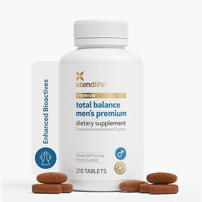 Xtendlife Total Balance Men’s Premium Multivitamin for Immune Heart Digestive &amp Cellular Health - Extra Strength Daily Support - 90+ Nutrients &amp Minerals - 30 Day Supply