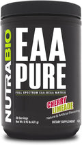 NutraBio – EAA Pure – 9 Amino Acids – Muscle Repair and Recovery 30 Servings Cherry Limeade – Pre or Post Workout – All Day Recovery