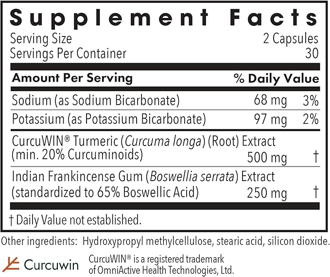 Allergy Research Group Herxheimer Support - Turmeric Boswellia Supplement with CurcuWIN Curcuminoids and Pure Boswellia Extract for Women &amp Men Detox and Cleanse Support - 60 Vegetarian Capsules