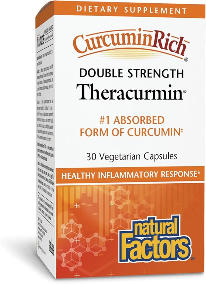 Natural Factors CurcuminRich Double Strength Theracurmin 60 mg Just 1 Capsule Daily Formulated for Superior Absorption 30 Count (Pack of 1)