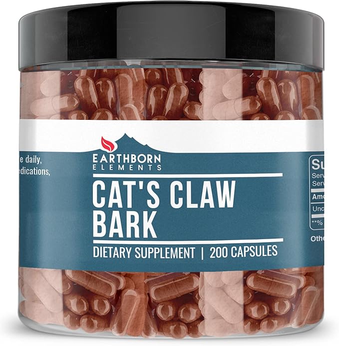 Earthborn Elements Japanese Knotweed Cat's Claw Bark &amp Turmeric Curcumin Capsule Bundle (200 Capsules Each) Pure &amp Undiluted No Additives