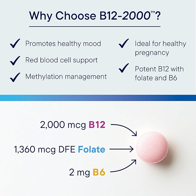 Biotics Research B12-2000™ Lozenges &amp Bio-DK Caps™ – High Potency Vitamin B12 B6 Folate Vitamin D3 K1 &amp MK7 – Methylation Bone &amp Heart Health Immune Support- 60 Lozenges + 60 Caps