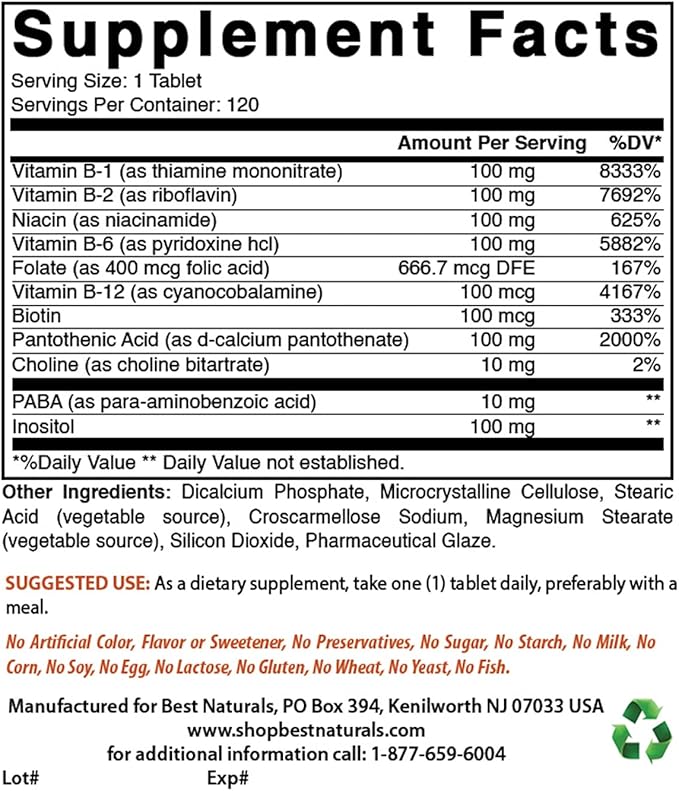 Best Naturals B-100 Complex &amp Vitamin D3 5000 IU