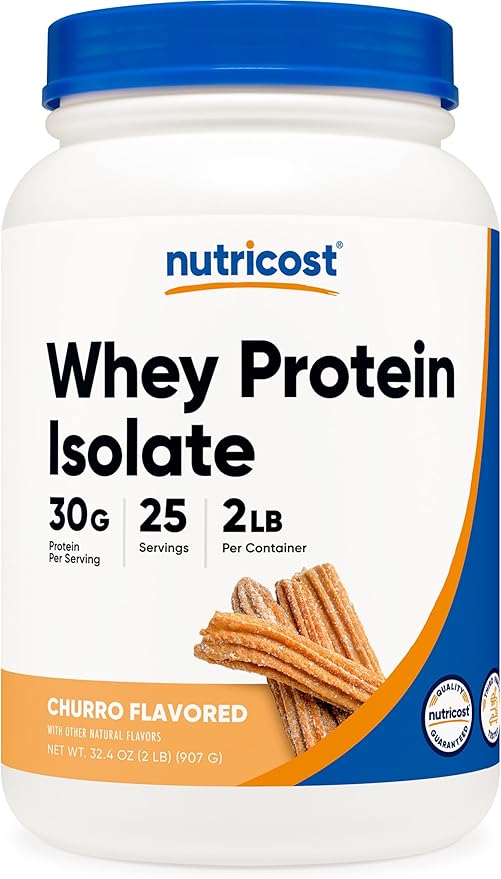 Nutricost Whey Protein Isolate 2 LB Churro Flavored - GMO-Free Gluten-Free