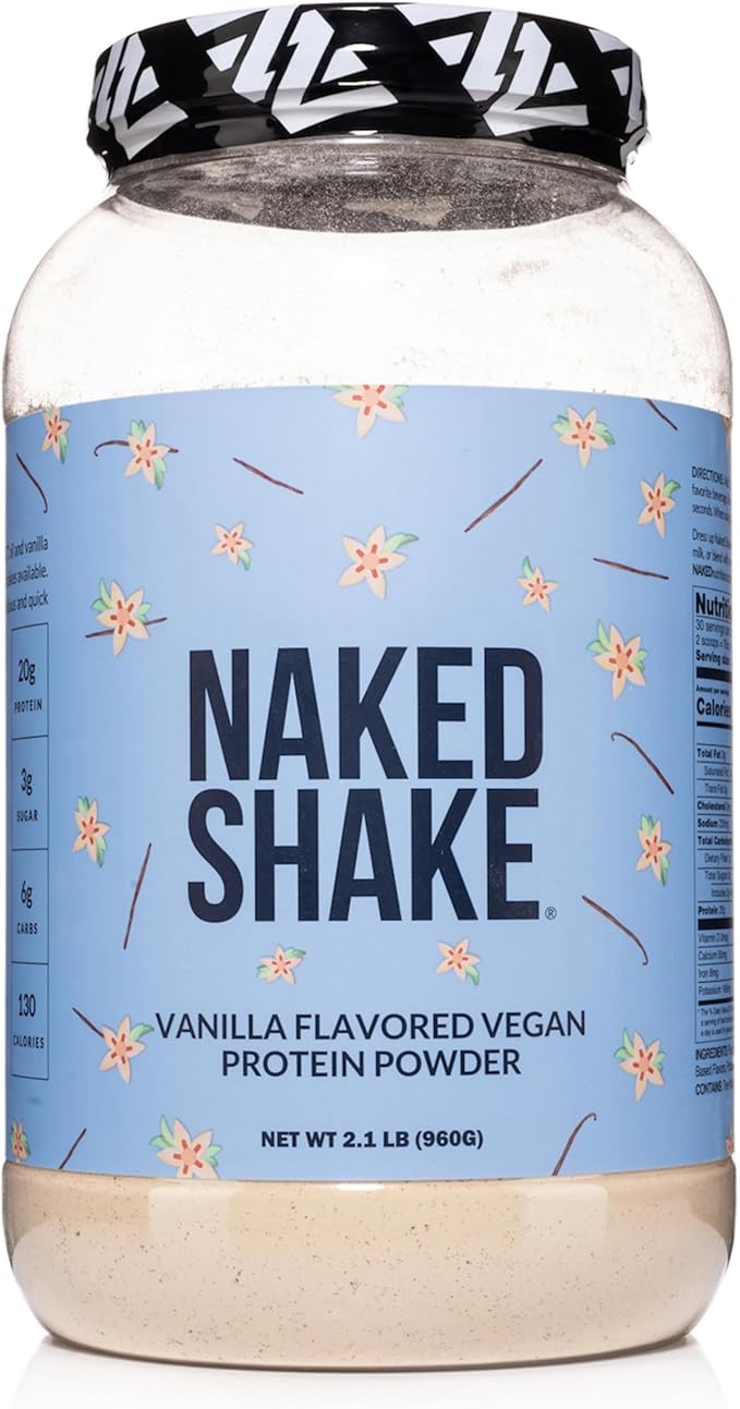 NAKED Shake - Vanilla Protein Powder - Plant Based Protein Shake with Mct Oil NSF Certified Gluten-Free Soy-Free No Gmos Or Artificial Sweeteners - 30 Servings