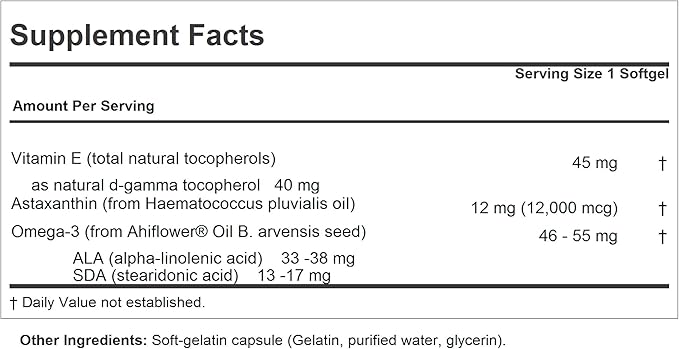 ANDREW LESSMAN Astaxanthin 12mg - 30 Softgels - 12000 mcg Natural Astaxanthin Powerful Anti-Oxidant Carotenoid. Protection for Eyes Heart Skin and More. No Additives. Easy to Swallow Softgels