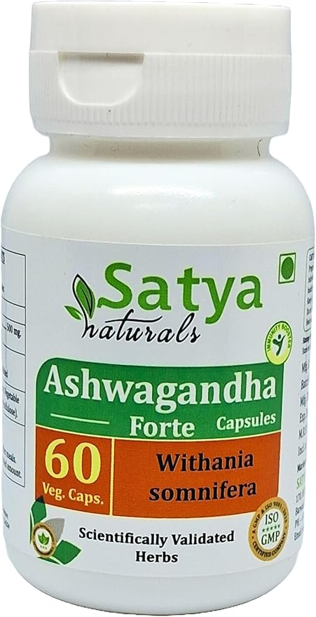 Ashwagandha Forte Capsules 500 mg. 60 Veg. Capsule | Ashwagandha (Withania Sominfera) Extract Capsules for Men and women | Ayurvedic Herbal Supplement/Remedies | 10:1 Forte (2 Bottles of 60 Capsules)