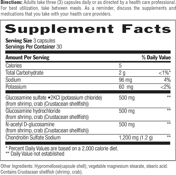 Country Life Glucosamine Chondroitin 1500mg/1200mg - Supports Joint Health &amp Lubrication - Maintains Healthy Cartilage Tendon Joint Tissue - Gluten Free Non-GMO - 90 Capsules - For Adults