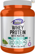 Now Sports Nutrition Whey Protein 24 G with BCAAs Matcha Powder 2-Pound
