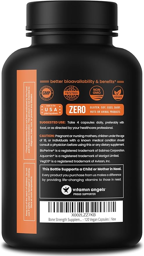 NutraChamps Calcium Supplement for Bone Strength 120 Vegan Capsules