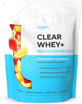 LEGION Clear Whey+ Protein Isolate Powder–Naturally Flavored Strawberry Lemonade 22g Protein with BCAAsZero Sugar &amp Lactose FreeFast Digesting Grass-Fed Whey Refreshing Protein Shake (20 Servi