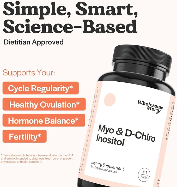 Myo &amp D Chiro Inositol + MTHF + Vitamin D3 | Myo-Inositol &amp D-Chiro Inositol Capsules with MTHF Vitamin D3 Enhanced Bundle Supplement | Complete Hormonal &amp Fertility Support | 30 Servings