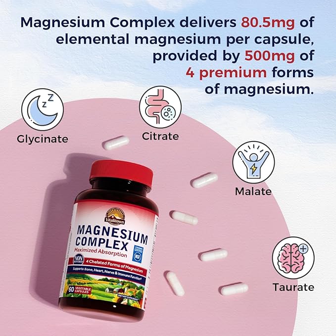 Vitalitown Calcium Magnesium &amp D3 Bundle: High Absorption Calcium for Bone &amp Immune Support with Gentle Stomach Magnesium Complex NSF Certified