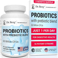 Dr. Berg Probiotic Supplement (60 Billion CFUs) - Helps Ease Occasional Constipation Diarrhea Gas &amp Bloating* - Pre and Probiotics for Digestive Health - 60 Probiotic Capsules