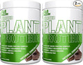 Evlution Nutrition Stacked Plant Protein Powder Vegan Non-GMO Gluten-Free Probiotics BCAAs Fiber Plant-Based Protein Complex 300G (Natural Chocolate) (Pack of 2)