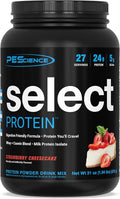 PEScience Select Protein Powder Whey and Casein Blend Gluten Free Low Carb Protein Powder for Women and Men Low Calorie Keto Friendly - Strawberry Cheesecake 27 Servings