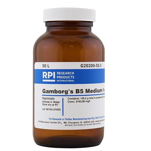 Gamborg's B5 Medium with Vitamins Powder Makes 50 Liters