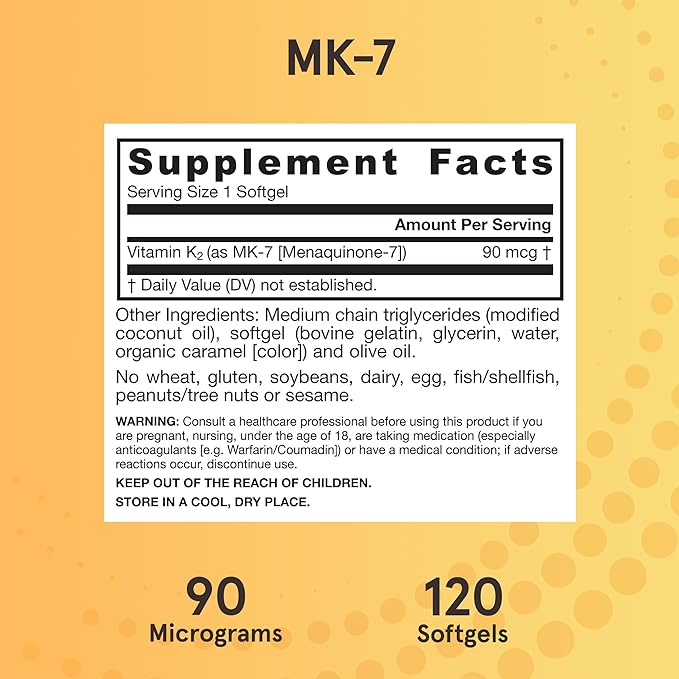 Jarrow Formulas MK-7 90mcg-Bioactive Form of VIT K2-120 Servings(Softgels)-for Bone &amp CV Health-VIT K2 MK-7 Dietary Supp-K2 VIT Supp MK-7-Gluten Free12 Pack