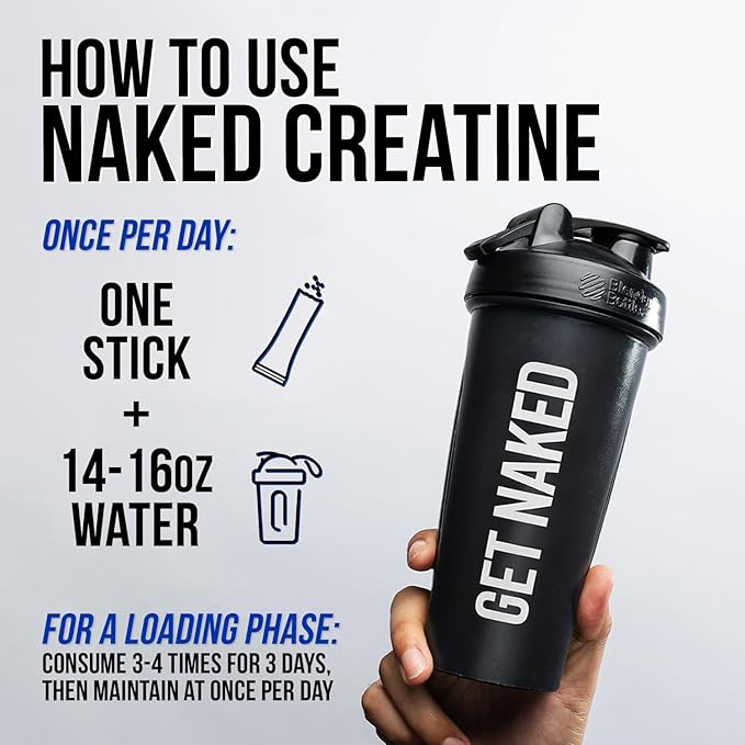 NAKED Creatine Stick Packs - Unflavored Micronized Creatine NSF CertifiedVegan Non-GMO Gluten-Free Soy-Free No Fillers Supports Muscle Growth &amp Strength - 30 Servings