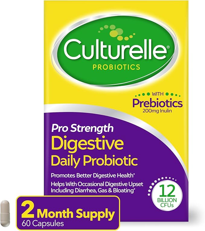 Culturelle Pro Strength Daily Probiotic Digestive Health Capsules 60 Count &amp Health Wellness Daily Probiotic Supplement 50 Count Bundle