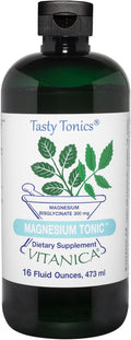 Vitanica Magnesium Tonic - Muscle Relaxation and Calm Support with Magnesium &amp Vitamin B6 Supports Sleep Brain &amp Heart Health - Alcohol Free - Vegan - Orange Flavor - 16 oz