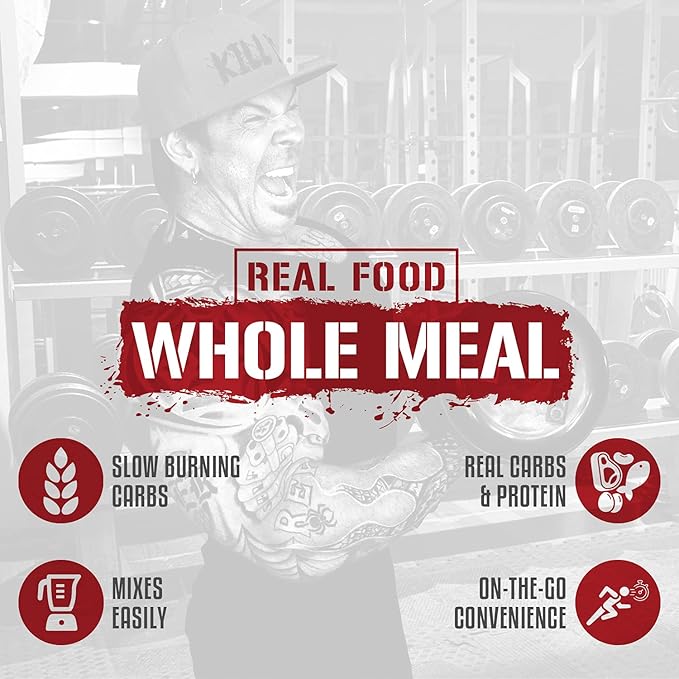 5% Nutrition Rich Piana Real Carbs + Protein | Clean Mass Gainer Protein Powder | Real Food Carbohydrate Fuel for Pre Workout/Post-Workout Recovery Meal | 2.89 lb 20 Srvgs (Blueberry Cobbler)