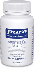 Pure Encapsulations Vitamin D3 Vegan | Support for Musculoskeletal Cardiovascular Neurocognitive Cellular and Immune Health* | 120 Capsules