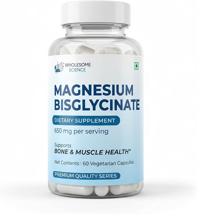 Magnesium Bisglycinate – 60 Vegan Capsules – 650 mg per Serving – Supports Relaxation Muscle &amp Nerve Function – Non-GMO Soy-Free – Third-Party Lab Tested Dietary Supplement