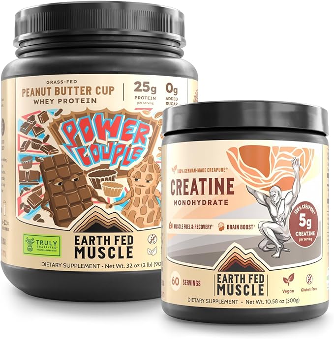 Earth Fed Muscle Peanut Butter Chocolate Whey + Creapure Creatine Power Bundle